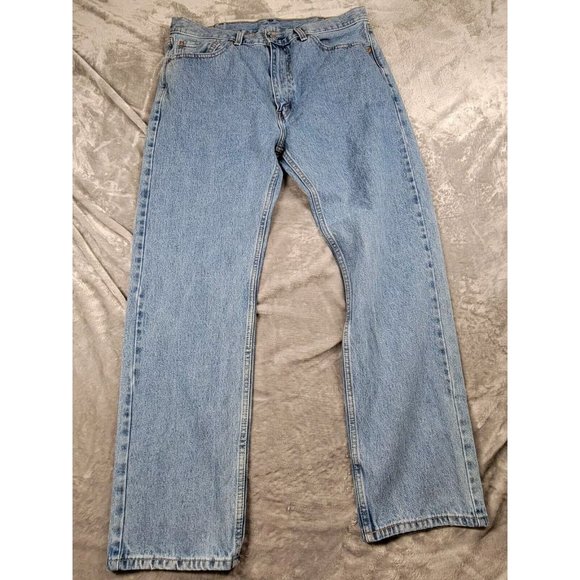 Levi's 505 Men's Regular Fit‎ Straight Leg Blue Denim Jeans 38x32 (Actual 38x31) - Picture 1 of 7
